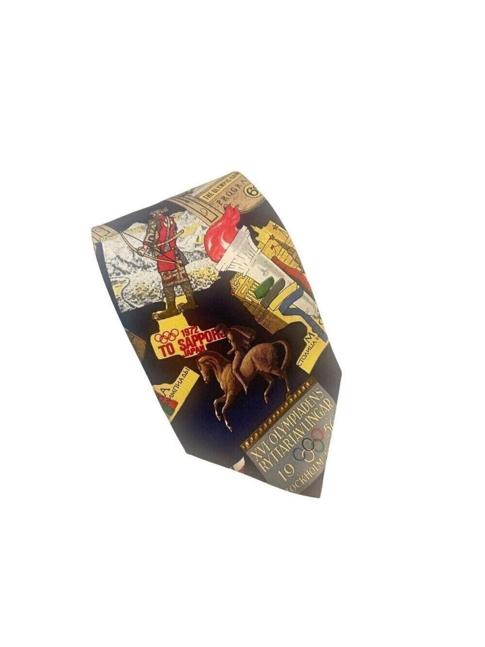 Vintage Atlanta Olympic Games Collection Silk Neck Tie Iconic Events & Symbols